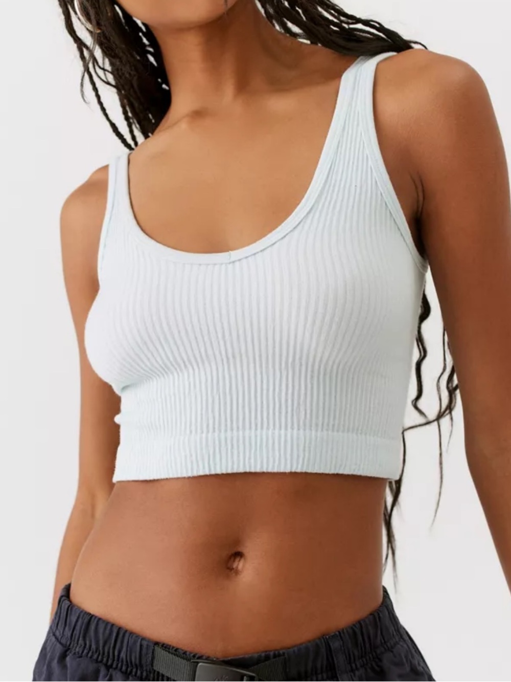 90 Degree By Reflex White Ribbed Crop Tank